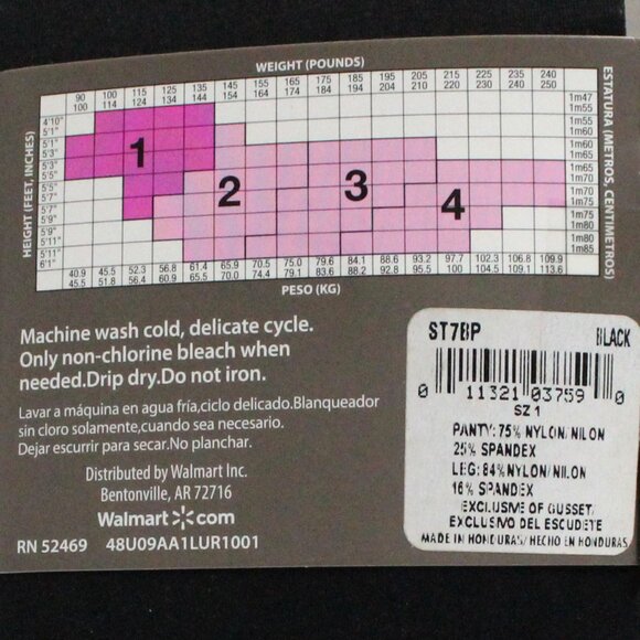 4 Pair Secret Treasures Size 1 Black Tights - 3 Alike - 1 Different - Picture 3 of 6